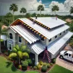 DALL·E 2024 10 23 12.39.27 A panoramic image of a Central Florida home with large eaves extending from the roof designed to protect the house from heavy rainfall. The roof feat E is for Eaves and EPDM Roofing: Efficiency and Endurance in the Sunshine State