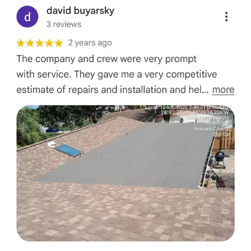 The company and crew were very prompt with service. They gave me a very competitive estimate of repairs and installation.