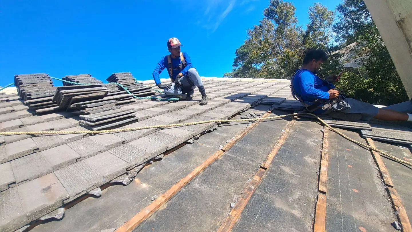 In progress Repair on a Tile roof in Lake Mary FL