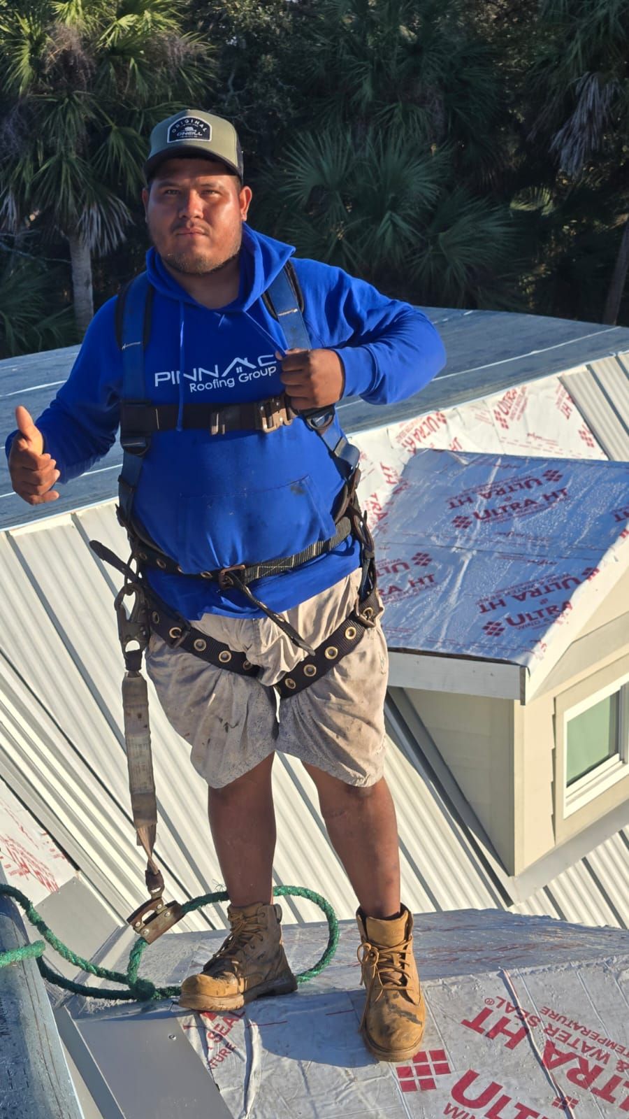 Crew Member during installation