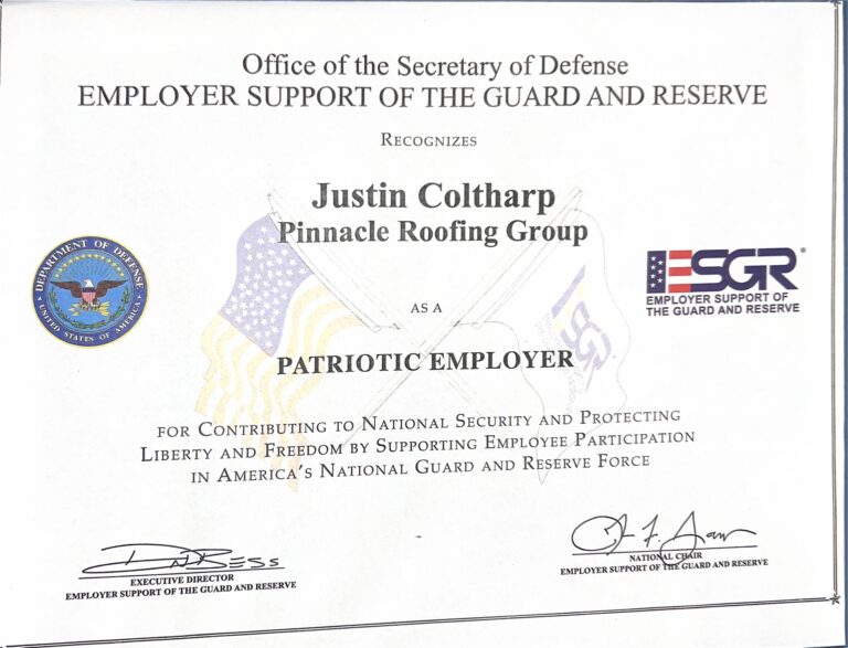 secratary of defense award for Justin Coltharp