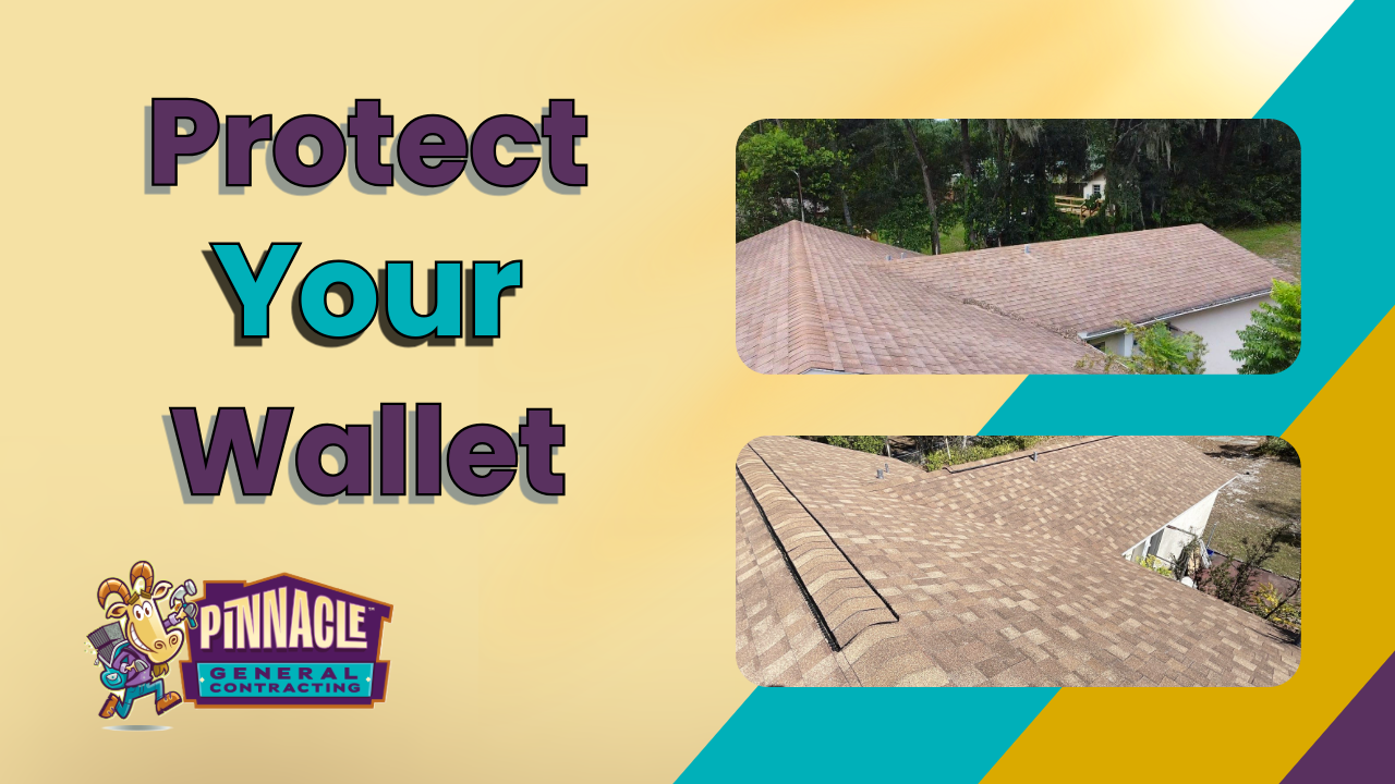 Roof maintenance by cleaning gutters to prevent leaks and costly roof repair in Central Florida.