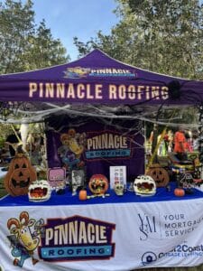 Here is Pinnacle Roofings Booth at Orange City Boo-Lock Party
