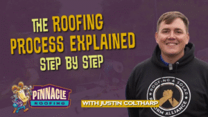 Professional roofers near me performing a full roof replacement in Florida, installing new shingle roof system with peel-and-stick and synthetic underlayments.