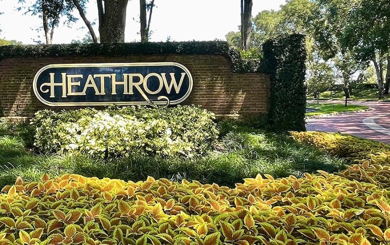 Heathrow gated community entrance Seminole County Florida